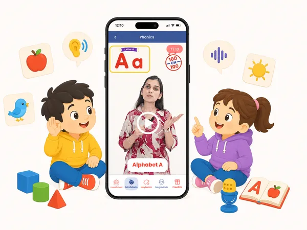 Kids studying with educational pictures