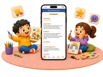 Kids studying with educational pictures