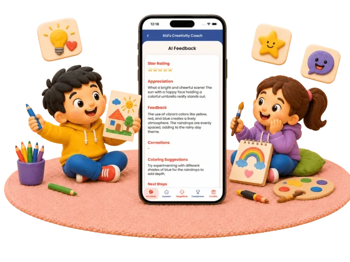 Kids studying with educational pictures